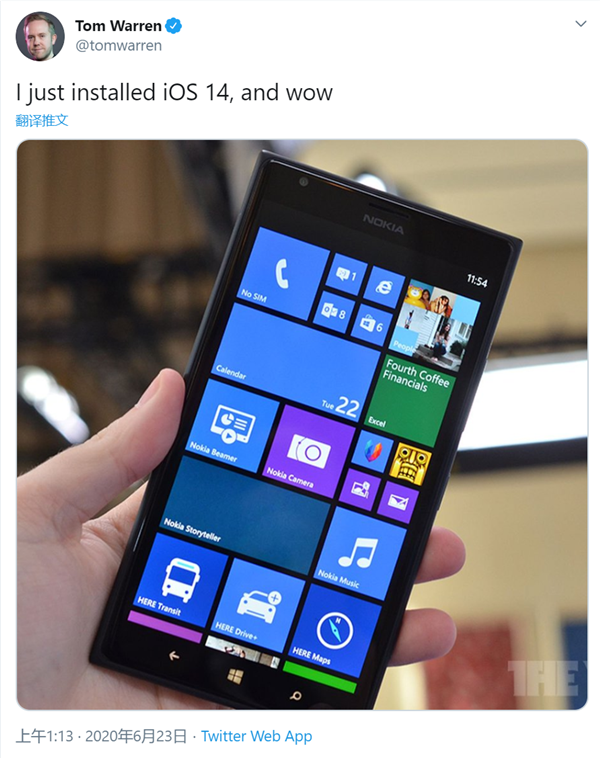 iOS 14小组件被调侃：Windows Phone早已支持