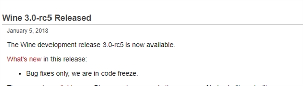 Wine 3.0第五个发布预览版上线