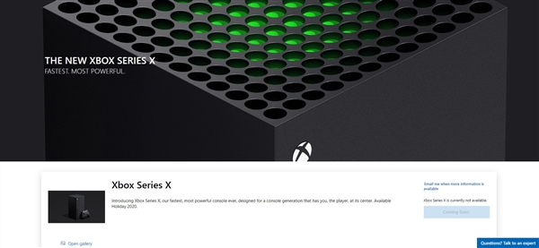 准备好钱！微软Xbox Series X购买页面正式上线