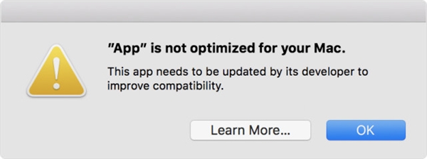 苹果加速行动！MacOS弹窗提醒抛弃32位应用