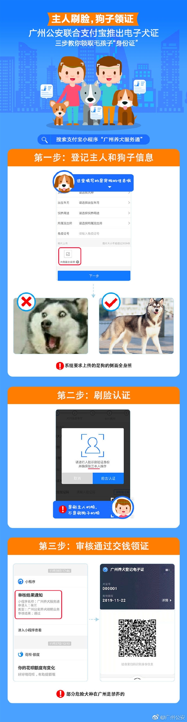支付宝新功能：刷脸认证即可领取狗证